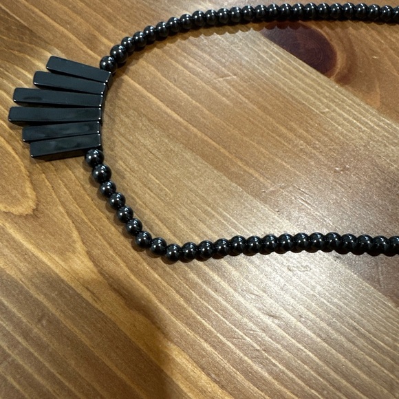 Black Beaded Hematite Necklace - Picture 4 of 7